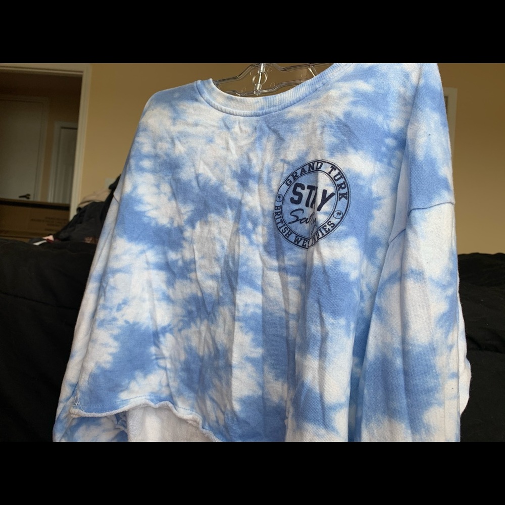 Southern Sprit Beach tie dye  Long-sleeve Crop Top